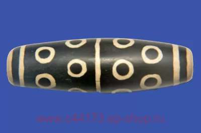 Бусина дзи 14 глаз 6,5 см пресс агат