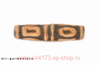 Бусина дзи Небо и Земля агат 5,5 см рифленая