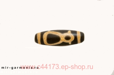 Бусина дзи Кубера агат печеный 4 см
