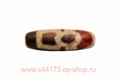 Бусина дзи Кубера красный агат 3 см