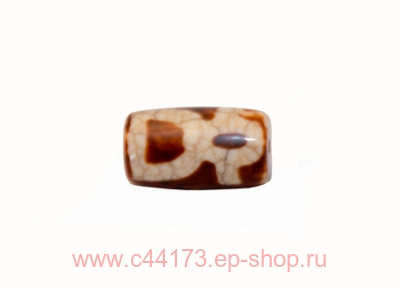 Бусина дзи Кубера красный агат 2 см