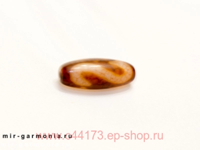 Бусина дзи Денежный крюк красный агат 4х2 см