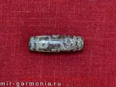 Бусина дзи 9 глаз с киноварью агатовая яшма 4 см