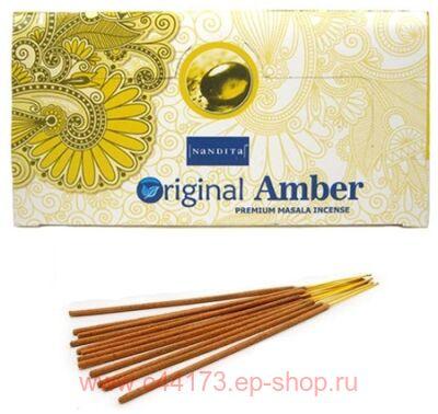  Nandita  Original Amber Premium Masala Incense 15gm