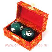 Набор шаров массажных "Инь-ян" зеленый 3,7 мм