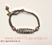 Браслет с бусиной дзи 9 глаз агат 4 см
