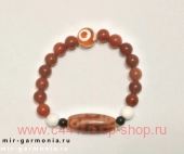Браслет с бусиной дзи 9 глаз агат 4 см