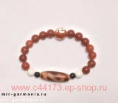 Браслет с бусиной дзи денежный крюк агат 4 см