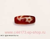 Бусина дзи Солнце Луна Звезды красный агат 3 см