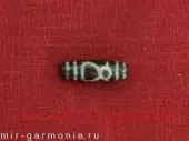 Бусина дзи Кубера с киноварью агатовая яшма 4 см