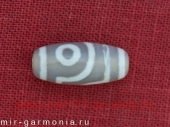 Бусина дзи 2 глаза белый агат 2 см